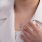 نیم‌ست نقره زنانه طرح قلب دوبل با نگین میکروست 10150069 - Image 6