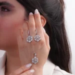 نیم ست نقره زنانه طرح خورشیدی باگت 10150086 - Image 2