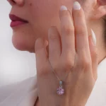 پلاک نقره گل صورتی شمیم سیلور  کد 1000150077 - Image 2