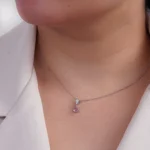 نیم ست نقره قلبی صورتی شمیم سیلور 10150075 - Image 4