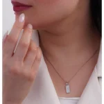 پلاک نقره زنانه مستطیلی پرنس  1000150082 - Image 2