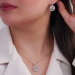 نیم ست نقره زنانه طرح خورشیدی باگت 10150086 - Image 4