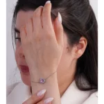 نیم‌ست نقره زنانه طرح قلب صورتی با نگین میکروست 10150061 - Image 7