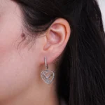 گوشواره نقره طرح قلب و نوشته LOVE شمیم سیلور 100150047 - Image 2