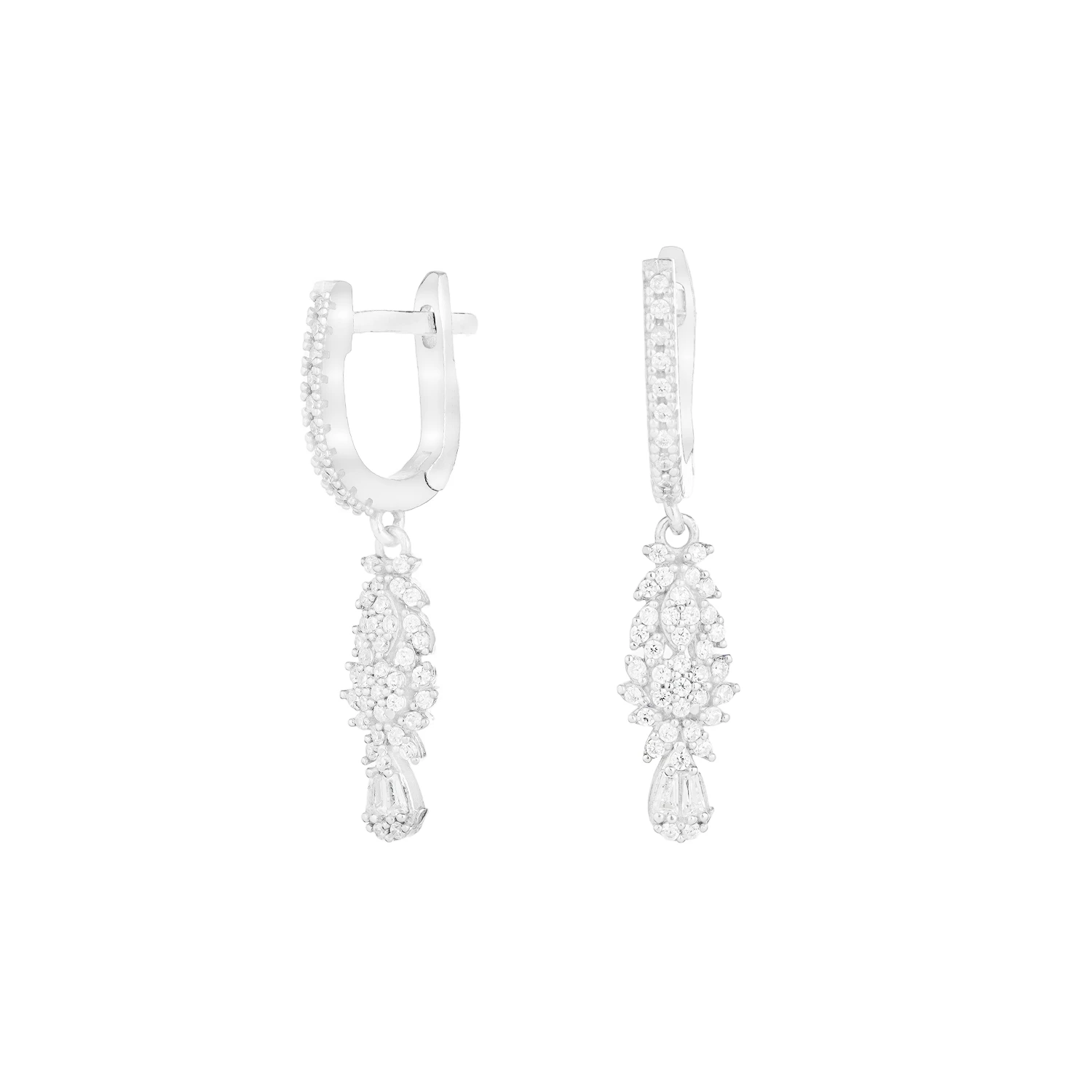 100001521 4.3 گوشواره نقرهای با سنگ زیرکونیا 100001521 - Image 1