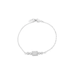 دستبند نقره مینیمال با نگین باگت 100015116