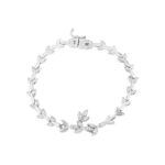 دستبند نقره طرح برگ با نگین مارکیز 10001593