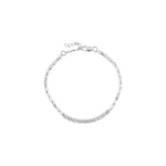 دستبند نقره مینیمال با نگین برلیان‌گونه 10001594