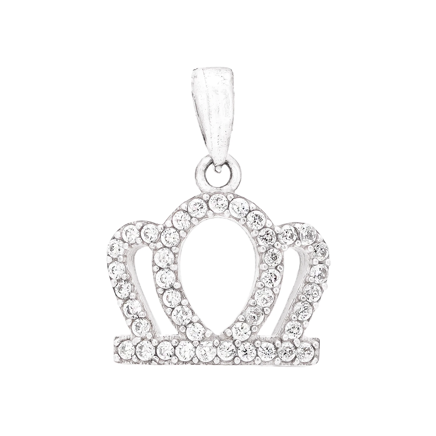 100150033 1.25 پلاک نقره طرح تاج نگیندار زنانه شمیم سیلور 100150033 - Image 1