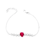 دستبند نقره نگین قرمز ظریف زنانه شمیم سیلور 1000150087