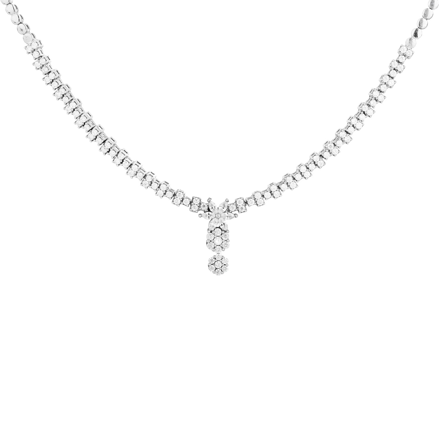 1001591 19.01 گردنبند نقره 925 با نگینهای زیرکونیا شفاف 1001591 - Image 1