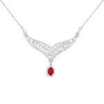 گردنبند نقره نگین قرمز مجلسی زنانه 10015202
