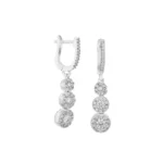 گوشواره نقره آویز نگین‌دار کلاسیک شمیم سیلور101500010