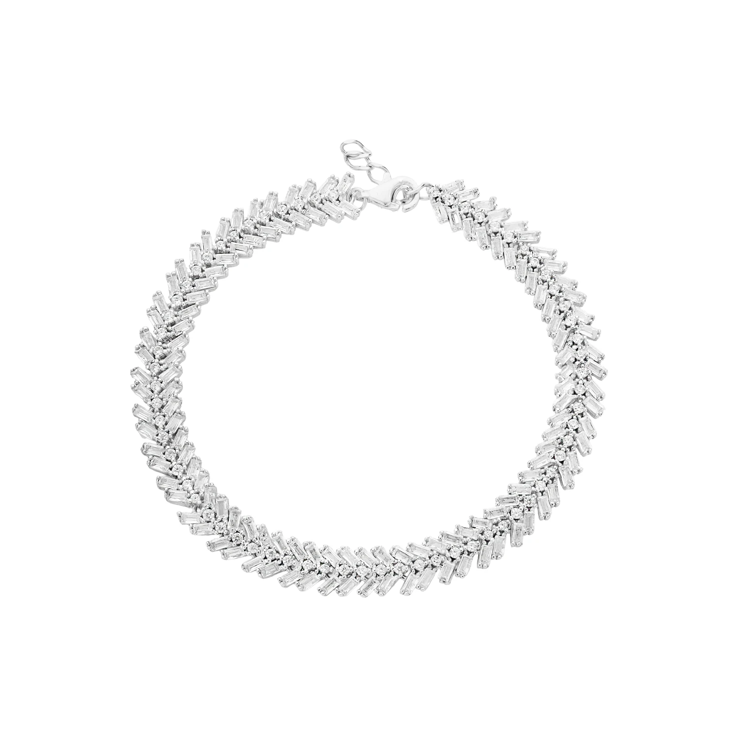 101501 13.33 دستبند نقره زنانه نگیندار مجلسی شمیم سیلور101501 - Image 1