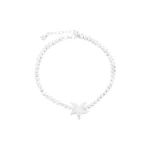 دستبند نقره با سنگ‌های میکرو زیرکونیا و طراحی ستاره دریایی 1015048