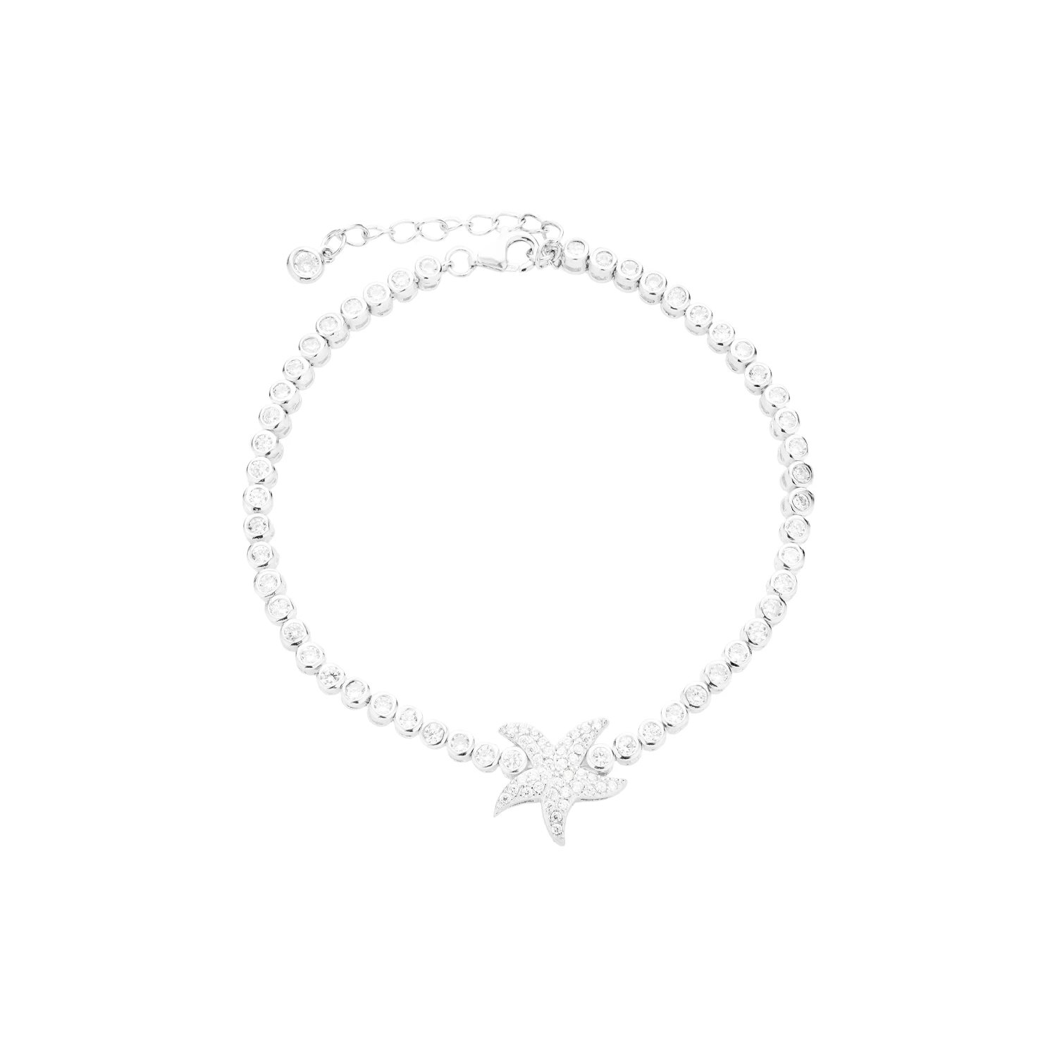 1015048 8 دستبند نقره با سنگهای میکرو زیرکونیا و طراحی ستاره دریایی 1015048 - Image 1