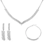 ست نقره آرت‌دکو با نگین باگت و برلیان 101544