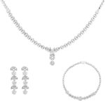 گردنبند نقره 925 با نگین‌های زیرکونیا شفاف 101591