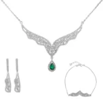 سرویس نقره زنانه نگین سبز شمیم سیلور101592