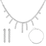 ست نقره لوکس آویزدار با نگین 101594