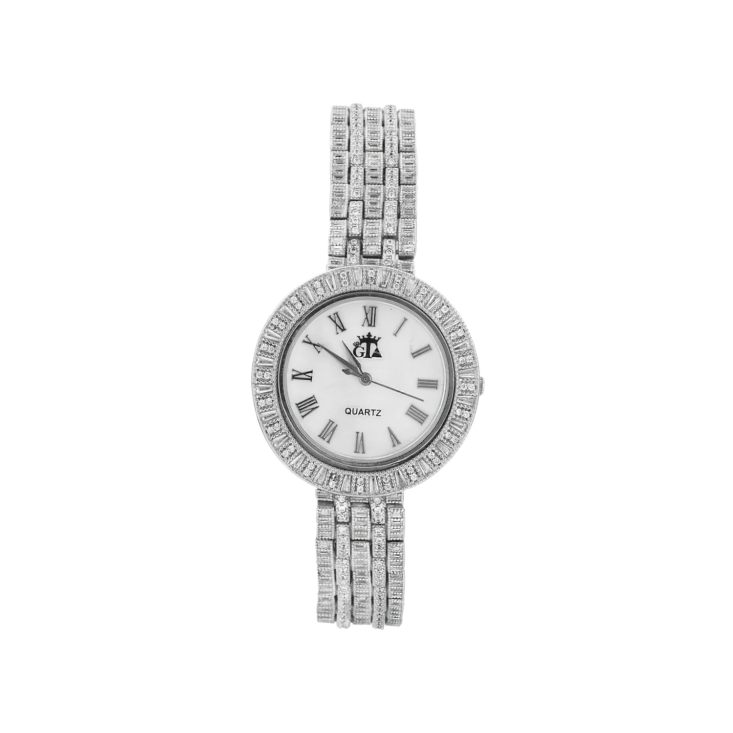 102002 50.39 ساعت نقرهای با نگین میکروست شمیم سیلور102002 - Image 1