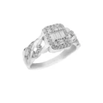 انگشتر نقره 925 زیرکونیا باگت شمیم سیلور102095