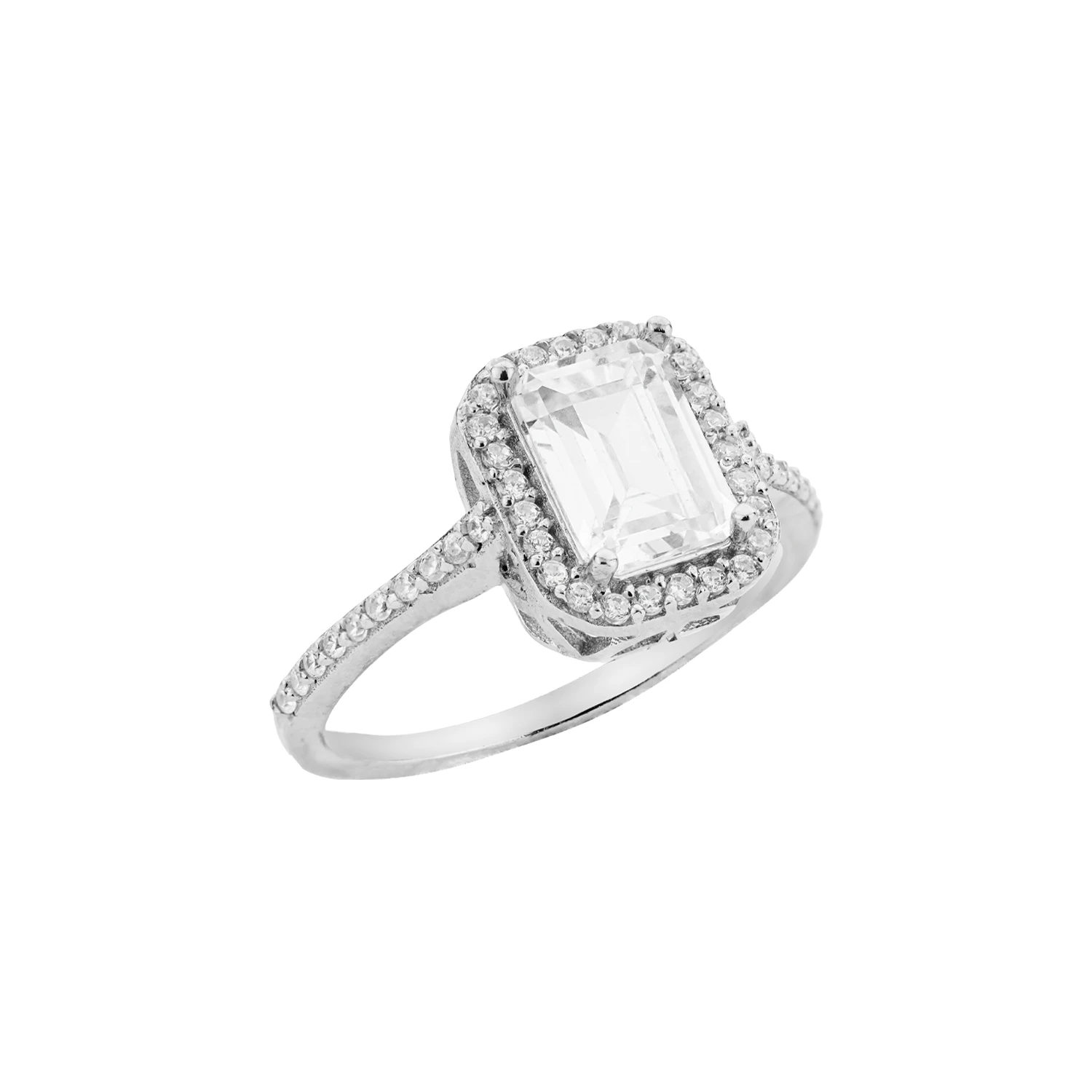 102054 انگشتر نقره زنانه با نگین درخشان شمیم سیلور 102054 - Image 1