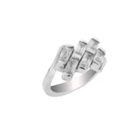 انگشتر نقره زنانه مینیمال نگین مستطیلی  شمیم سیلور102082