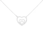 گردنبند نقره قلب چندلایه نگین‌دار107040