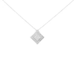 گردنبند نقره مربعی نگین‌دار مدرن 107041