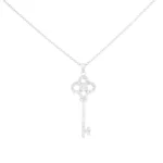 گردنبند نقره طرح کلید نگین‌دار شمیم سیلور 10707