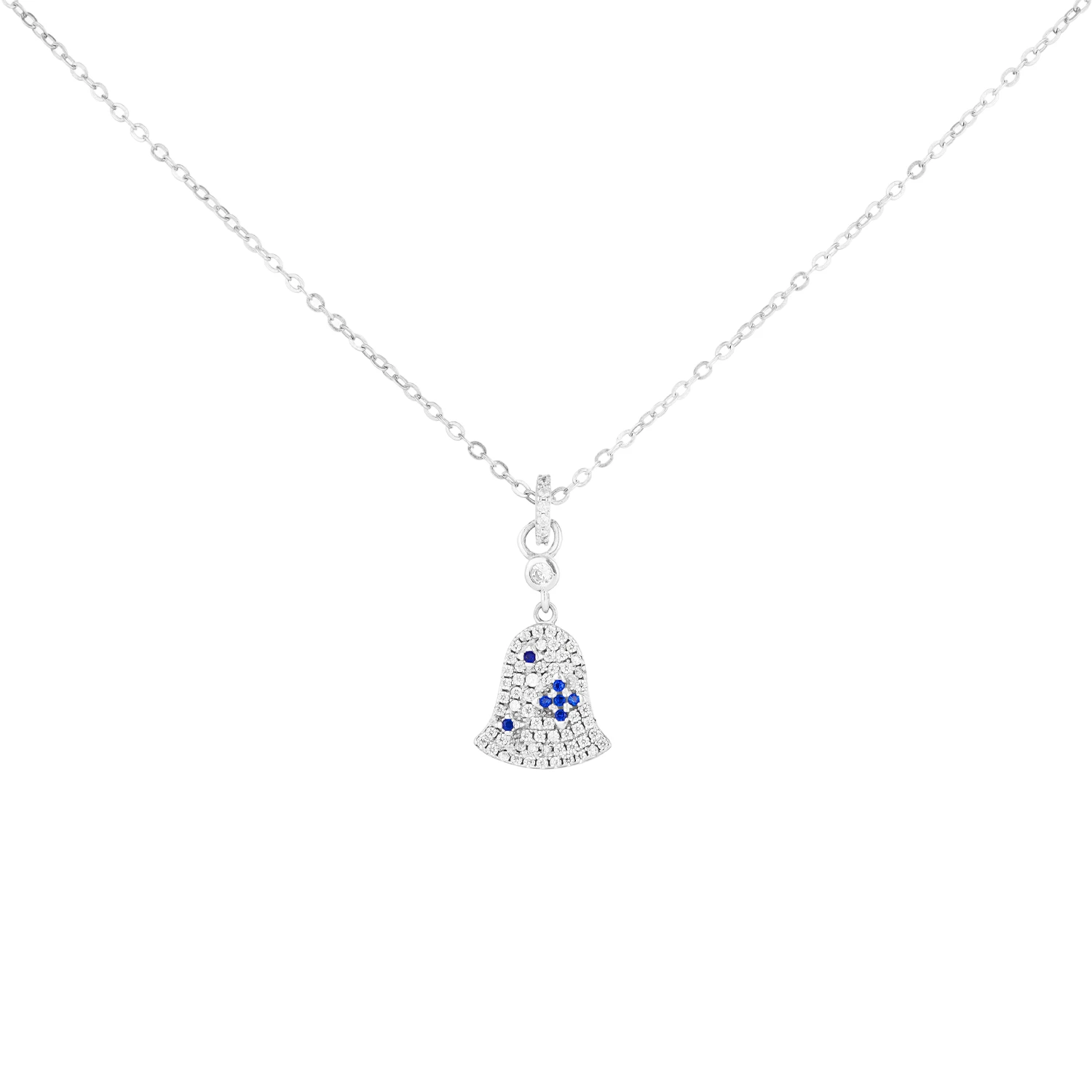 10708 4.1 گردنبند نقره طرح زنگوله چشم نظر شمیم سیلور 10708 - Image 1