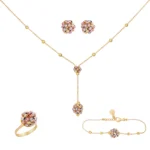 سرویس نقره مجلسی سه‌رنگ گل توپی شمیم سیلور10808