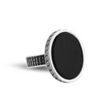 انگشتر نقره مردانه اونیکس مشکی شمیم سیلور 111000000927 - Image 2