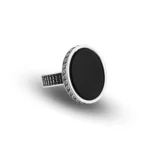 انگشتر نقره مردانه اونیکس مشکی شمیم سیلور 111000000927 - Image 2