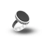 انگشتر نقره مردانه اونیکس مشکی شمیم سیلور 111000000927