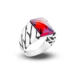 انگشتر نقره با سنگ قرمز 111000000986