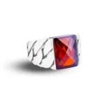 انگشتر نقره با سنگ قرمز 111000000986 - Image 2