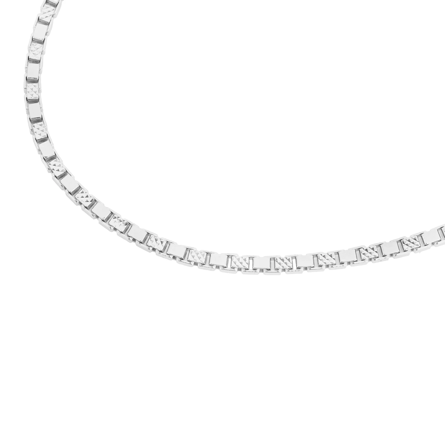 131000000083 69.53 زنجیر نقره سنگین باکسی تراشدار مجلسی 131000000083 - Image 1