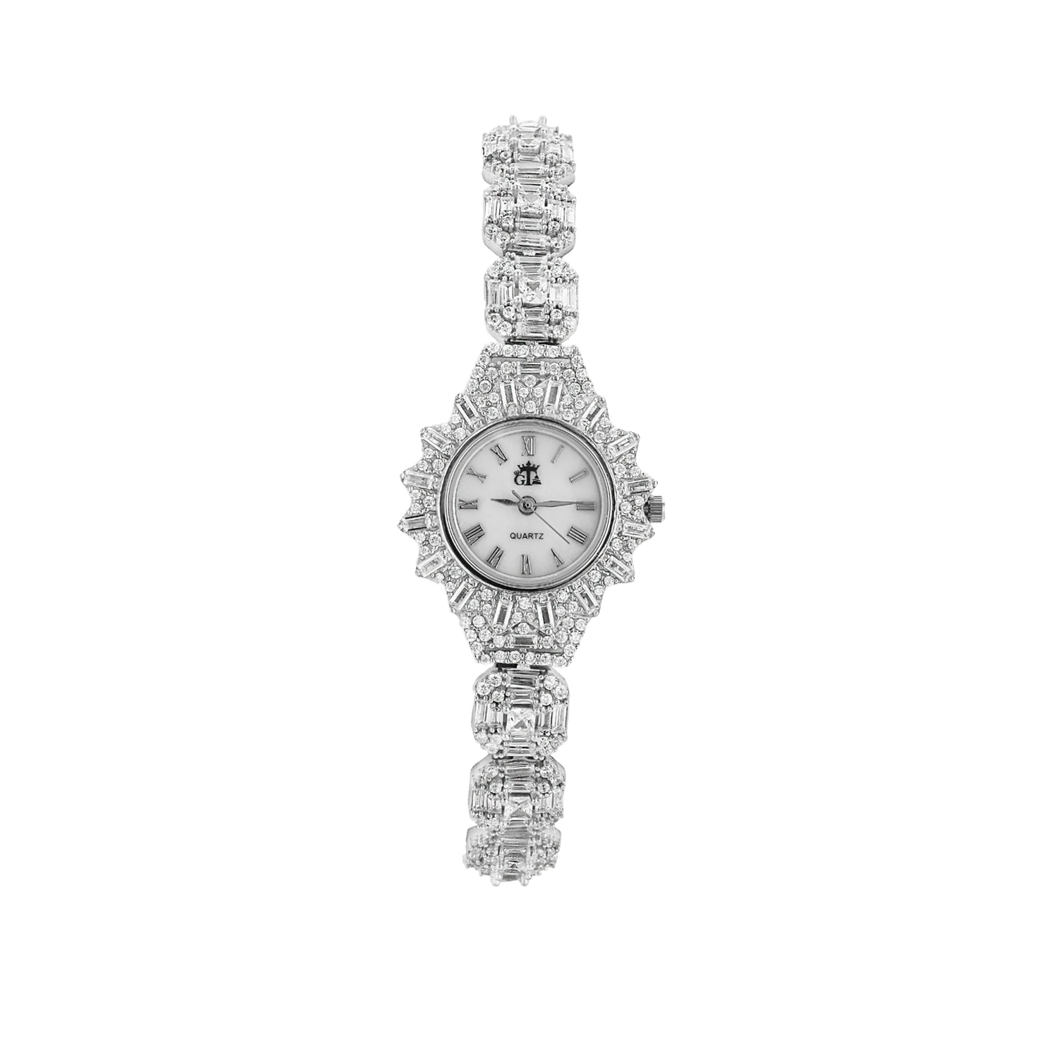 16100000013 30.63 ساعت نقرهای با نگین میکروست شمیم سیلور161000000013 - Image 1