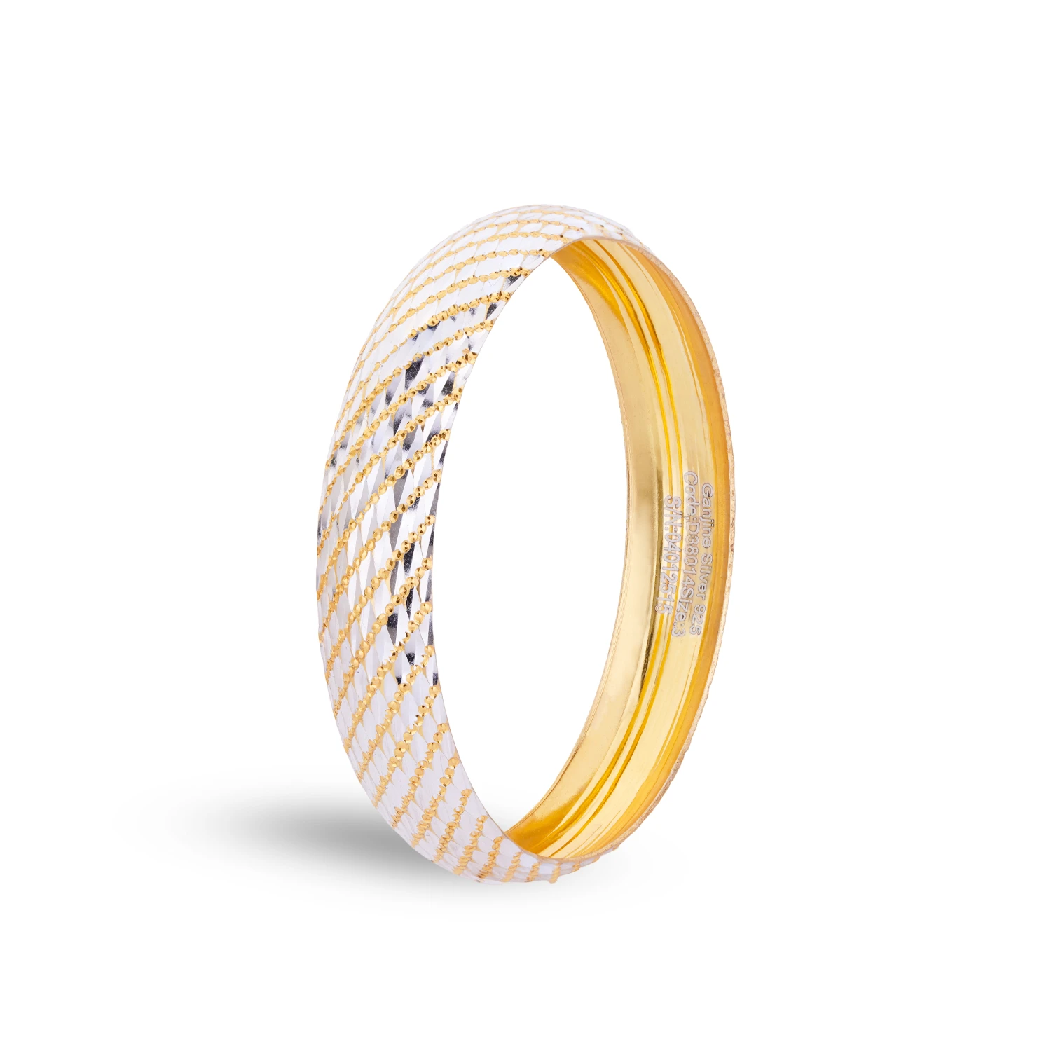 5004120 s3 14.04g 647گرمی النگو نقره با آبکاری طلایی طراحی مدرن 5004120 - Image 1