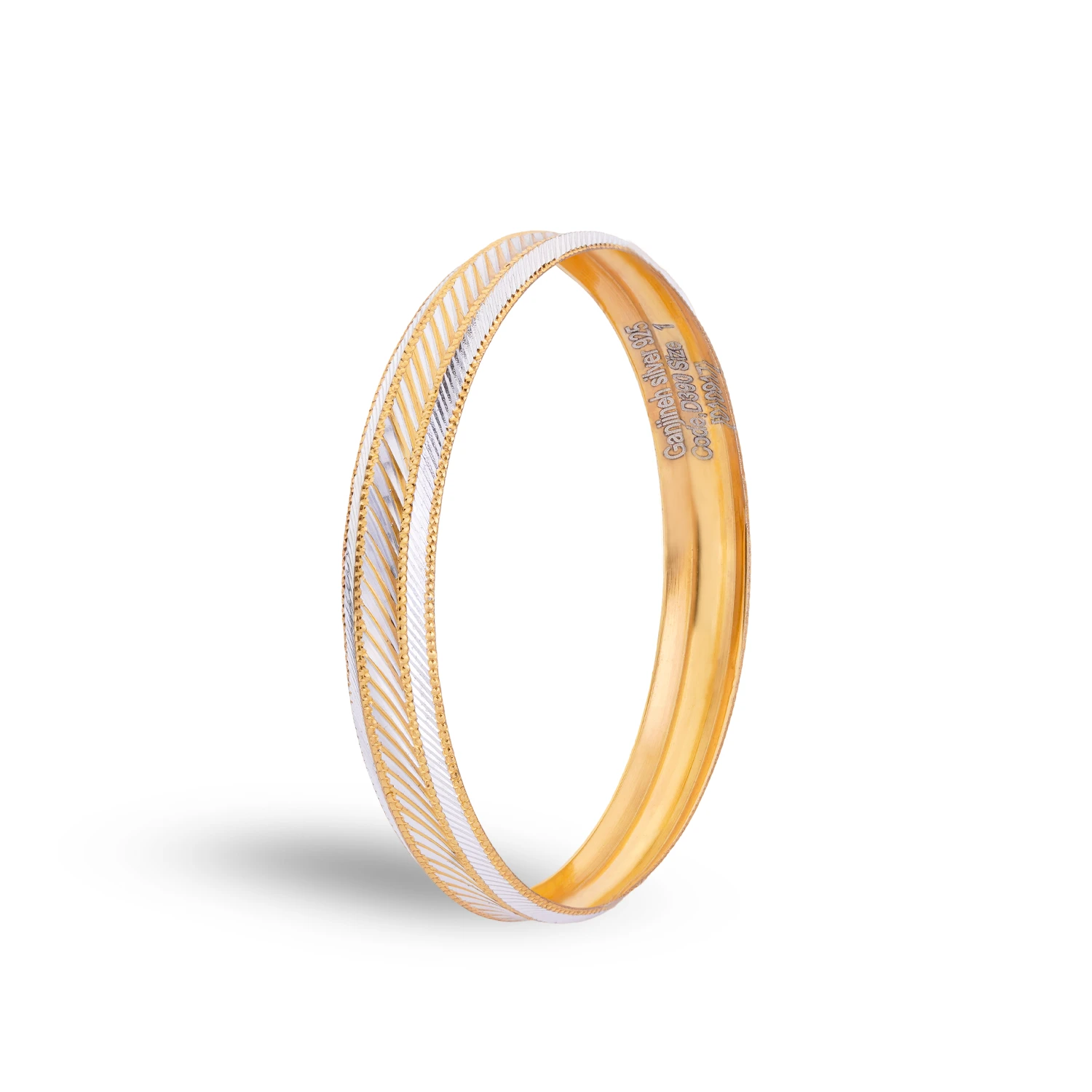 5005150 607گرمی s1 7.09g النگو نقره آبکاری طلایی طراحی کلاسیک و شیک 5005150 - Image 1