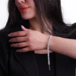 دستبند نقره زنانه نگین‌دار مجلسی شمیم سیلور101501 - Image 2