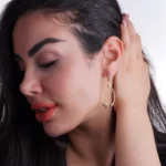 گوشواره نقره آویز طرح مدرن شمیم سیلور10805 - Image 2