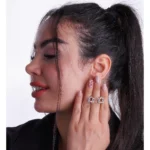 گوشواره نقره طرح تاج ظریف شمیم سیلور 1000150033 - Image 2