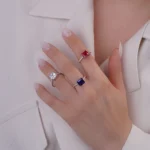 انگشتر نقره زنانه سنگ سفایر102064 - Image 3