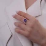 انگشتر نقره زنانه سنگ سفایر102064 - Image 2