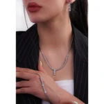 گردنبند نقره 925 با نگین‌های زیرکونیا شفاف 101591 - Image 2