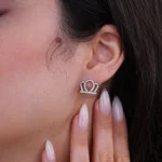 گوشواره نقره طرح تاج ظریف شمیم سیلور 1000150033 - Image 3