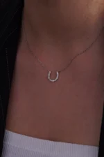 گردنبند نقره زنانه طرح نعل اسب ظریف شمیم سیلور10701 - Image 2